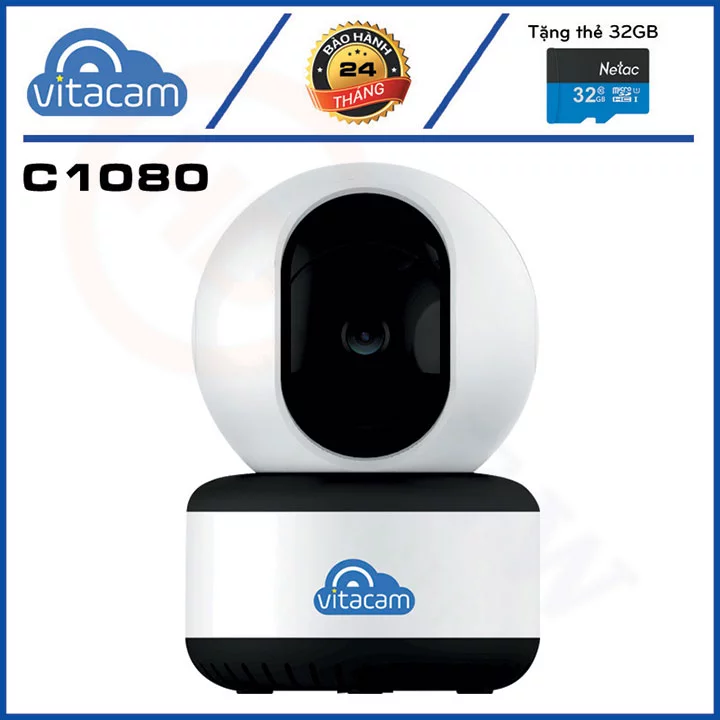 Vitacam C1080 - Full HD 1080p, H.265X, quay quét theo chuyển động | HDnew CCTV