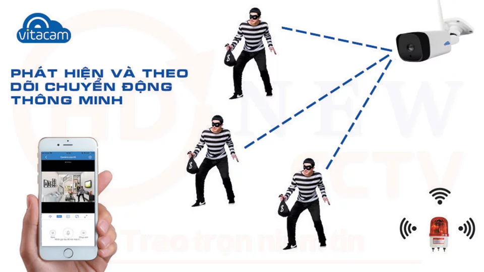 Vitacam VB1080 II - Camera IP Wi-Fi 2MP góc siêu rộng (chuyên lắp ngoài trời) | HDnew CCTV