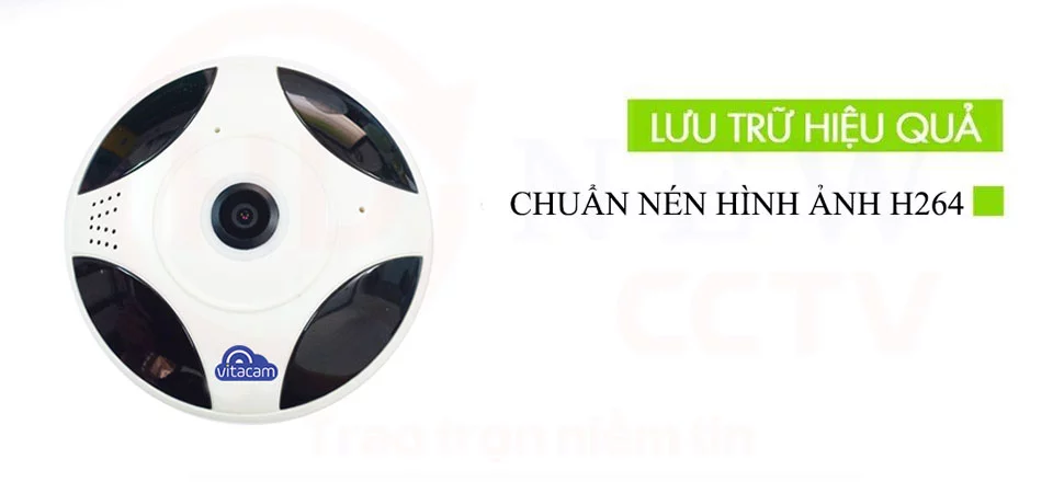 Vitacam VR1080 - Camera IP 2MP Full HD (quay toàn cảnh 360°) | HDnew CCTV