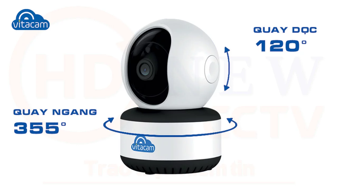 Vitacam C1080 Pro - Camera IP 3MP góc siêu rộng, công nghệ AI, xoay 360 độ | HDnew CCTV