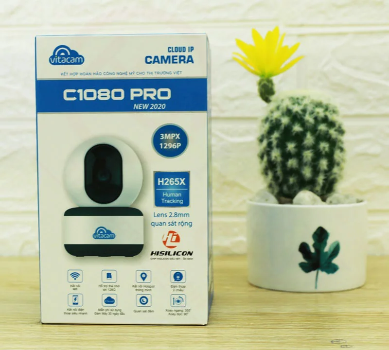 Vitacam C1080 Pro - Camera IP 3MP góc siêu rộng, công nghệ AI, xoay 360 độ | HDnew CCTV