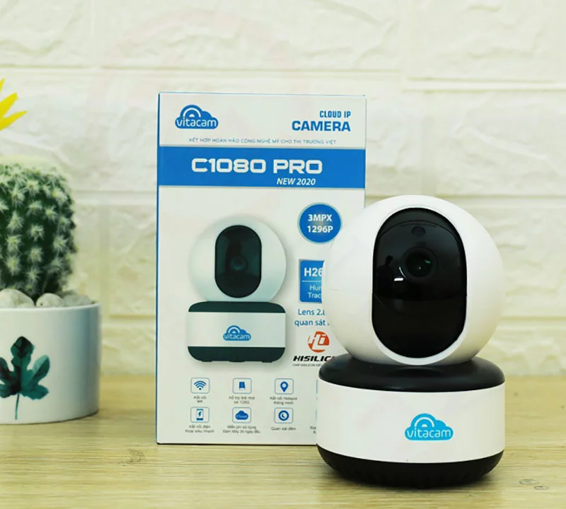 Vitacam C1080 Pro - Camera IP 3MP góc siêu rộng, công nghệ AI, xoay 360 độ | HDnew CCTV