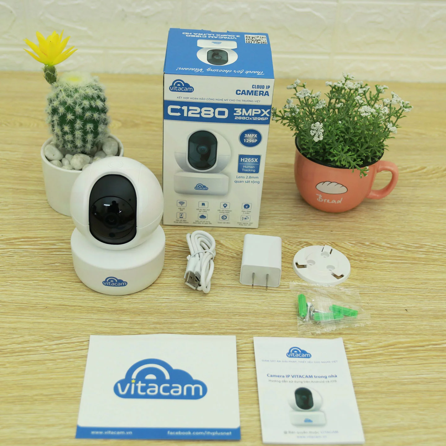 Vitacam C1280 - Camera IP 3MP góc siêu rộng, chuyên dùng trong nhà | HDnew CCTV