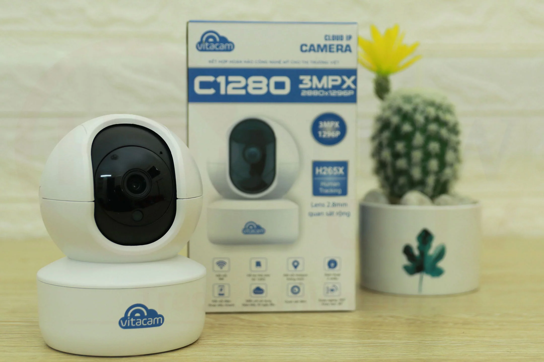 Vitacam C1280 - Camera IP 3MP góc siêu rộng, chuyên dùng trong nhà | HDnew CCTV