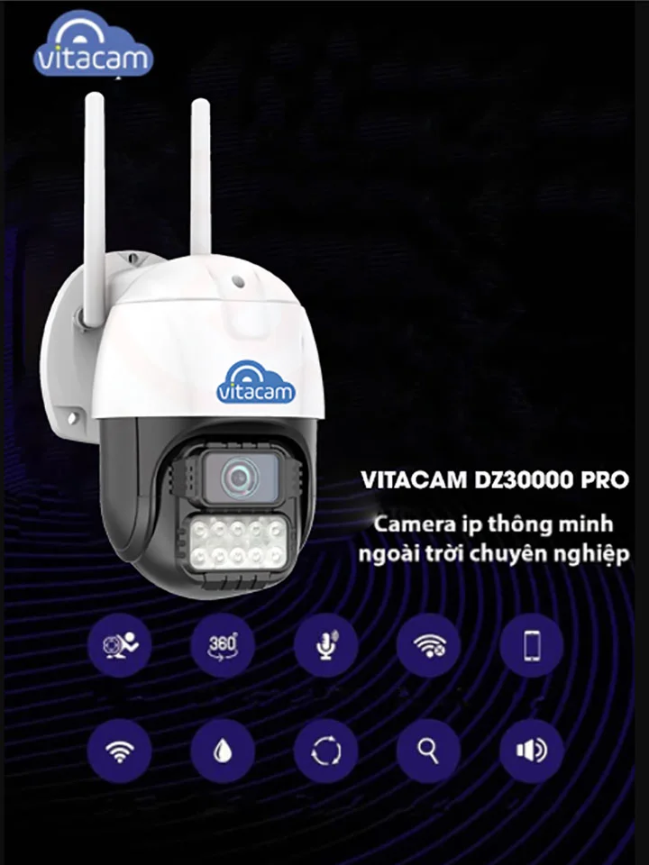 Vitacam DZ3000 Pro - Camera IP Speed Dome PTZ 3MP (1296P) - HDnew CCTV Vitacam DZ3000 Pro - Camera IP Speed Dome PTZ 3MP (1296P) - HDnew CCTV